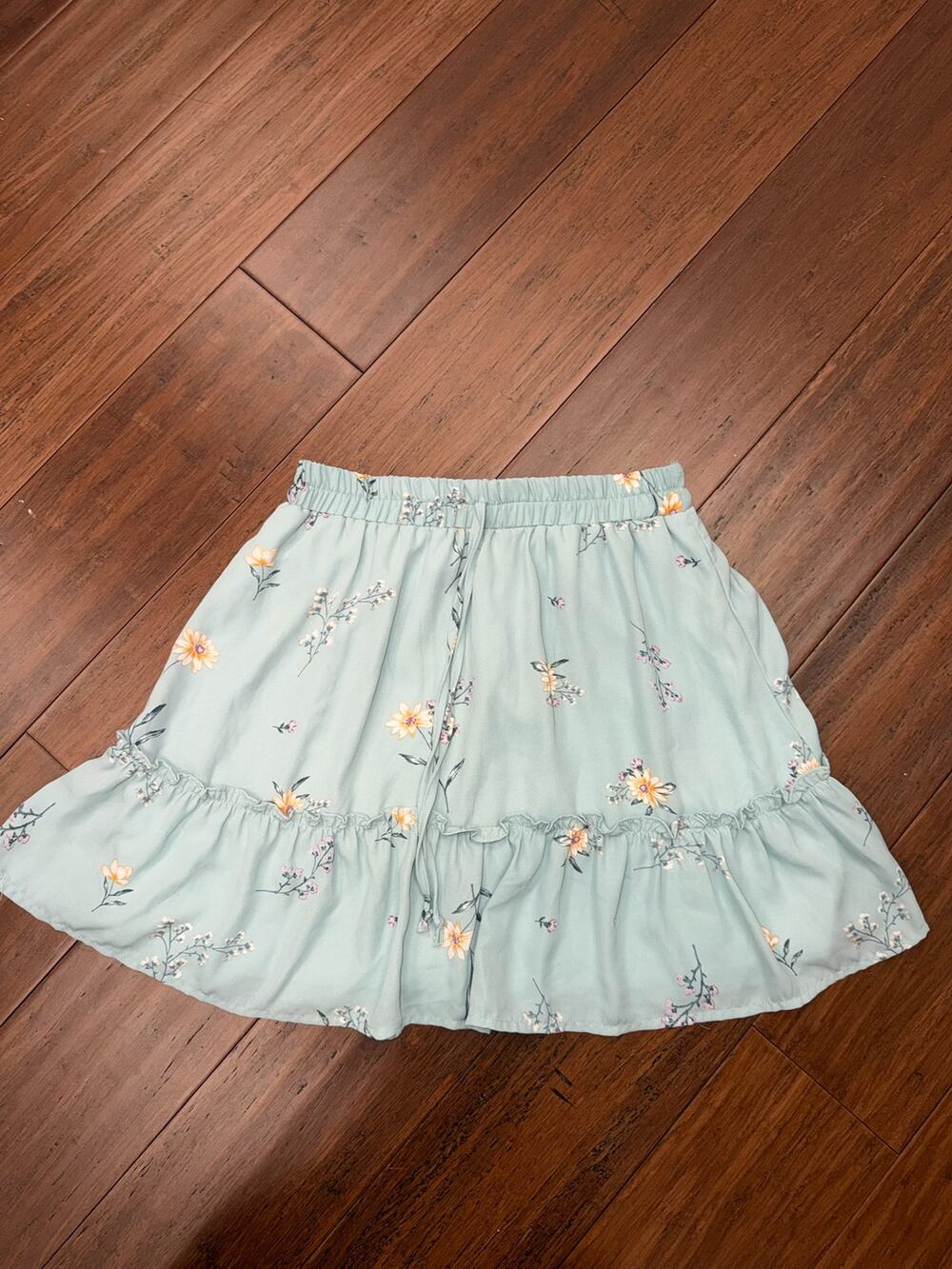 Blue Rain light-blue floral ruffle mini skirt M Medium